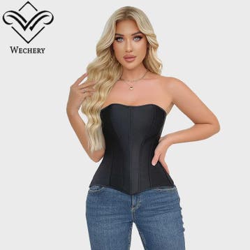 Satijnen Vintage Overbust Corset met Kant en Rits - Stijlvol, Kleding | Dames, Ondergoed en Lingerie, Verzenden