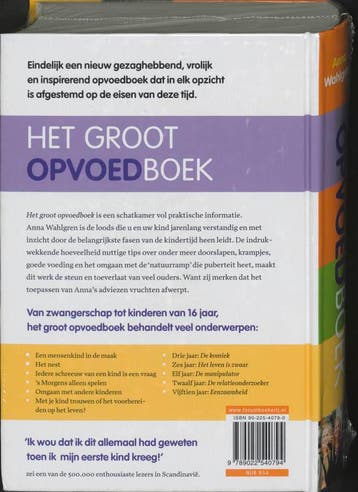 Het groot opvoedboek 9789022540794 Anna Wahlgren, Boeken, Verzenden, Gelezen, Anna Wahlgren
