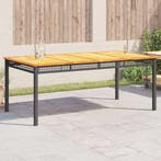 vidaXL Tuintafel 180x90x75 cm poly rattan en acaciahout, Tuin en Terras, Verzenden, Nieuw
