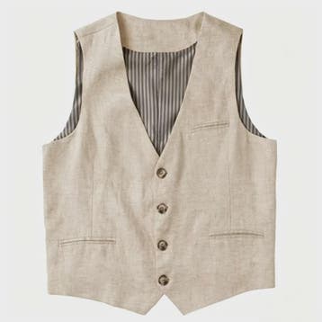 Linnen Heren Gilet - Zomer Waistcoat V-hals Single Breasted, Kleding | Heren, Verzenden, Nieuw
