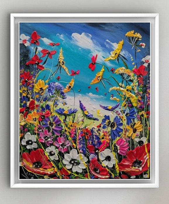 Evelina Vine (XXI) - Flower Harvest, Antiek en Kunst, Kunst | Schilderijen | Modern