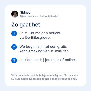 Sidney geeft bijles rekenen en taal in Rotterdam, Privéles, Bijles