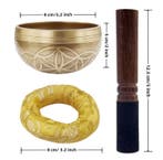 Tibetaanse Klankschaal Flower of Life met Kussen en Klopper, Verzenden, Nieuw