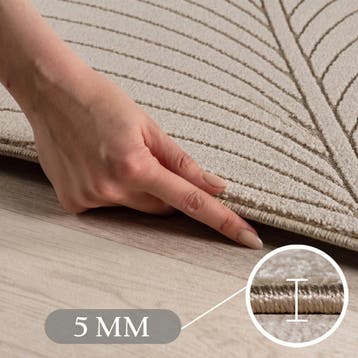Rond Buitenkleed | Nova | Palmblad | Beige | 160x160 cm, Verzenden, Nieuw