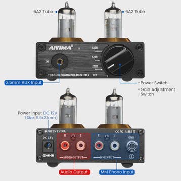 AIYIMA T3 HiFi Vacuum Tube Phono Preamplifier voor Platenspe, Verzenden, Nieuw