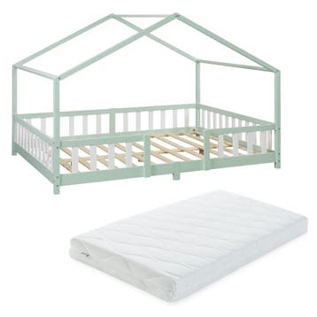 Kinderbed Treviolo met uitvalbeveiliging en matras 140x200 m, Verzenden, Nieuw