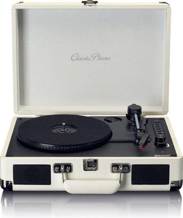 Platenspeler - Bluetooth - Met speakers - Retro - Creme - Le, Audio, Tv en Foto, Platenspelers, Verzenden, Zo goed als nieuw