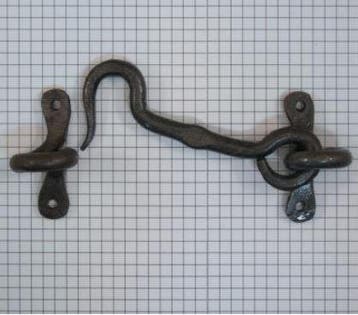 Deurhaak en vanger 100 mm ijzer blank, Verzenden, Nieuw