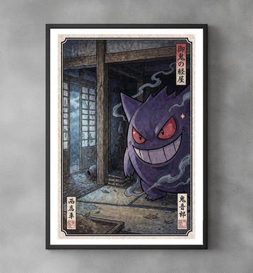 Sato Hageshi - In the Dark - Gengar - Pop Art - Signed and, Nieuw