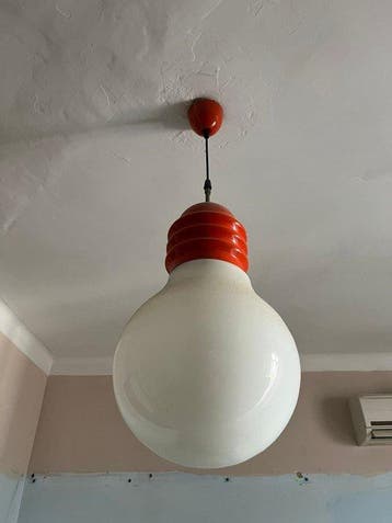Plafondlamp - Glas, Metaal - Origineel, Antiek en Kunst