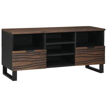 vidaXL TV Eenheden 100 x 33 x 46 cm Walnotenhout Bewerkt, Minder dan 50 cm, Verzenden, Nieuw, Minder dan 100 cm