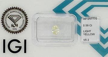 1 pcs Diamant (Natuurlijk gekleurd) - 0.59 ct - Ovaal -, Nieuw