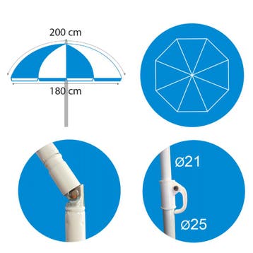 Strandparasol pastel 200 cm, Verzenden, Nieuw
