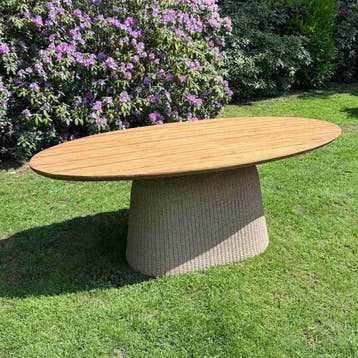 Ovale tuintafel Ubud -  180x90 cm, Tuin en Terras, Ophalen of Verzenden, Nieuw, Ovaal