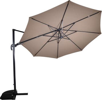 Zweefparasol VirgoFlex Taupe Ø350 cm, Ophalen of Verzenden, Nieuw