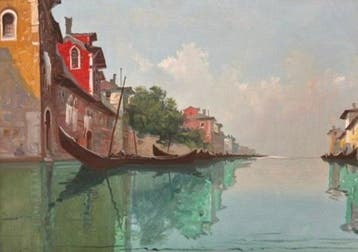 Aldo Marangoni (XIX-XX) - Gondole a Venezia, Antiek en Kunst