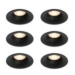Set van 6 inbouwspots zwart GU10 50mm - Gijs, Verzenden, Nieuw, Modern