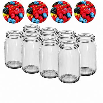 Glazenpotten 900 ml met twist-off deksel (Fruit) 8 stuks, Huis en Inrichting, Glas, Nieuw, Ophalen of Verzenden, Voorraadpot