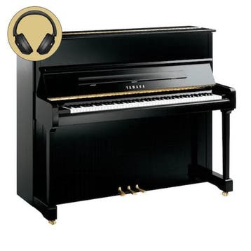 Yamaha P121 M SH3 PE messing silent piano (zwart hoogglans), Muziek en Instrumenten, Piano's, Nieuw, Zwart, Piano