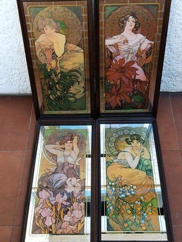 after Mucha - Mucha - Fotolijst (4)- Topaas, Smaragd,