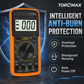 DT-9205A Digitale Multimeter - Draagbaar, Veilig & Betrouwba, Doe-het-zelf en Verbouw, Verzenden, Nieuw