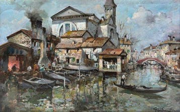 Felice Giordano (1880-1964) - Lo Squero di San Trovaso,