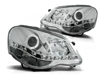 Daylight Chrome LED DRL koplampen geschikt voor VW Polo 9N3, Verzenden, Nieuw, Volkswagen