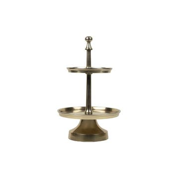keuken etagère champagne goud rond 2 lagen 38cm*, Verzenden, Nieuw