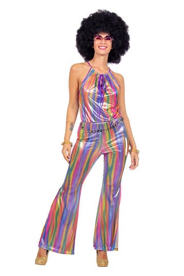 Disco Catsuit Regenboog Shine Dames, Ophalen of Verzenden, Nieuw