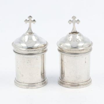 Frankrijk ca. 1850 - Chrismatorium - Doos (2) - .950 zilver, Antiek en Kunst