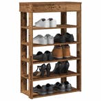 vidaXL Schoenenrek 60x30x98 cm bewerkt hout oud houtkleurig, Verzenden, Nieuw