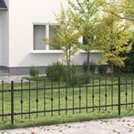 vidaXL Spike Fence Asten Zwart, Verzenden, Nieuw, IJzer
