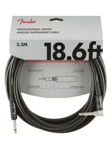 Fender Professional Series instrument kabel haaks 5.5 zwart, Verzenden, Nieuw
