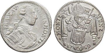 6 Kreuzer 1759 H Montfort-grafschaft Franz Xaver 1758-1780, Verzenden