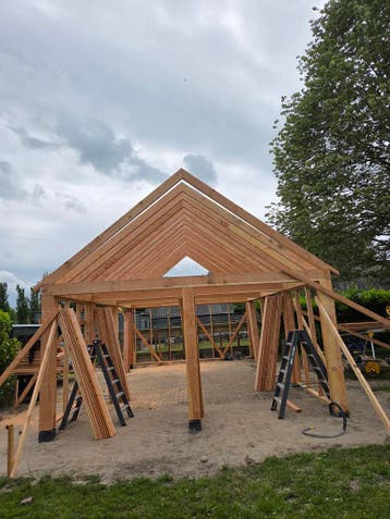 Houtbouw Buitenverblijf Kapschuren prefab Schuren maatwerk, Ophalen, Nieuw