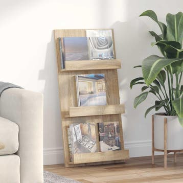 vidaXL Tijdschrift Rek Sonoma Eiken 51 x 11 x 102 cm Bewerkt, Verzenden, Nieuw
