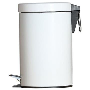 Pedaalemmer | Metaal (Wit) | 3L | Klapdeksel | Ø167x270(h)mm, Verzenden, Nieuw in verpakking
