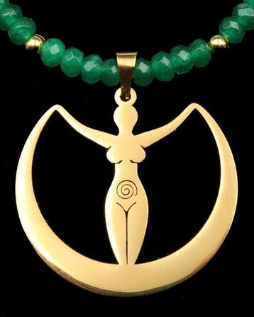 Emeraude - Wicca-halsketting - Artemis - Godin van de Maan -