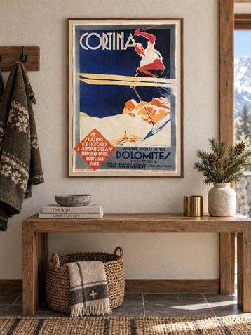 Franz Lenhart - Cortina Dolomiti – Manifesto turistico sport