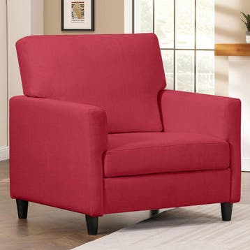 Fauteuil met armleuning - Relaxfauteuil - Relaxstoel -Rood -, Verzenden, Zo goed als nieuw
