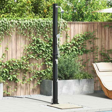 vidaXL Buitenzonne-douche 20 l PVC en Aluminium Zwart, Verzenden, Nieuw