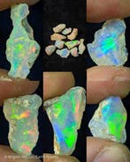 55,20 ct - 10x natuurlijke kostbare ruwe Ethiopische opalen,