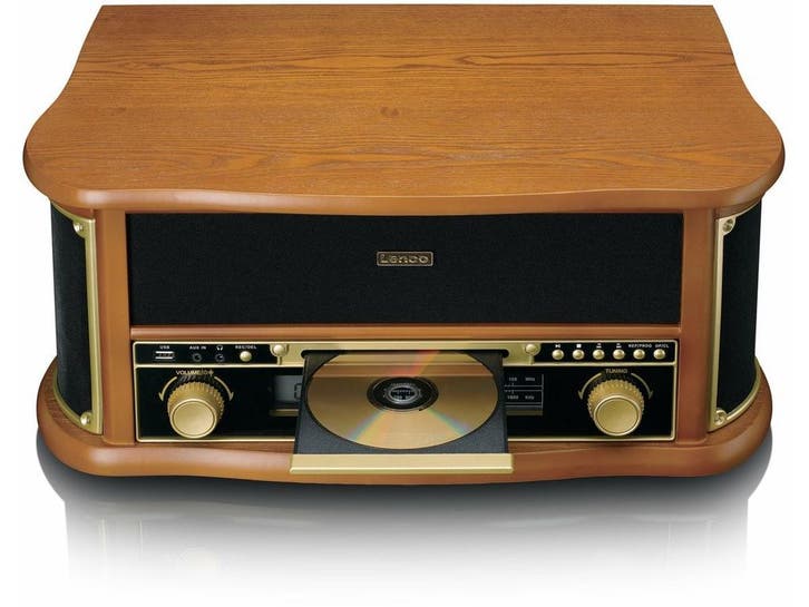 Lenco TCD-2551WD - Retro Platenspeler - Bluetooth 5.0 - Hout, Audio, Tv en Foto, Platenspelers, Zo goed als nieuw, Verzenden