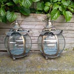 2 Candle Lanterns - Lantaarn (2) - Glas, Metaal