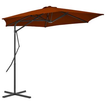 vidaXL Parasol met stalen paal 300x230 cm terracottakleurig, Verzenden, Nieuw, Minder dan 1 meter