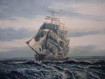 Europese school (XX-XXI) - Klassiek zeilschip op zee