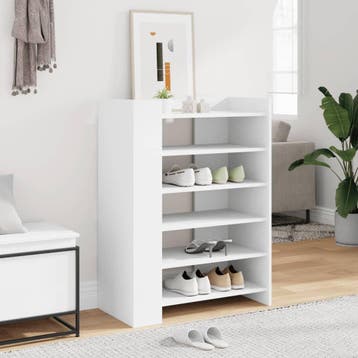 vidaXL Schoenenkast 74,5x37,5x100 cm bewerkt hout wit, Verzenden, Nieuw