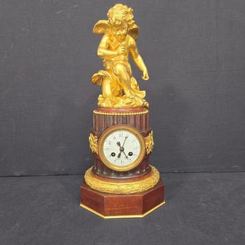 Tafelklok Lodewijk XVI-stijl - Verguld brons, Mahonie -
