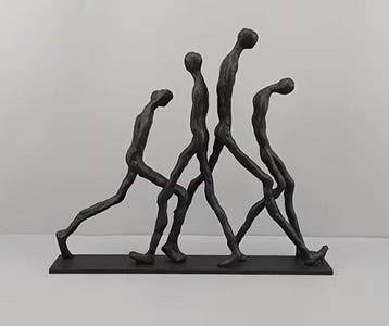 sculptuur, Les passants after Alberto Giacometti - 31 cm -