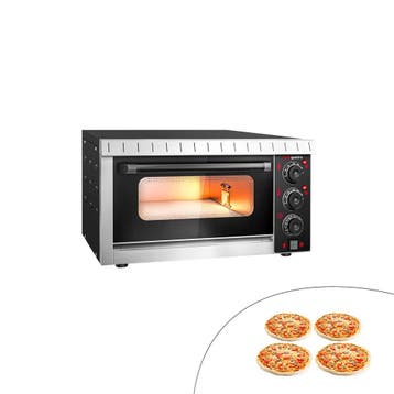 GGM Gastro | Mini pizza-oven - 590x570x310mm - 1 kamer - 1x4, Verzenden, Nieuw in verpakking, Ovens, Magnetrons en Steamers
